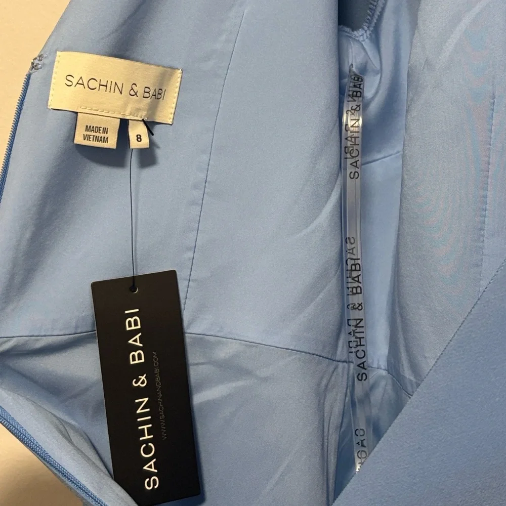 NWT [Sachin + Babi] Patrizia Bateau Neck Midi Dress in Chambray Blue Women’s 8 - Picture 11 of 13